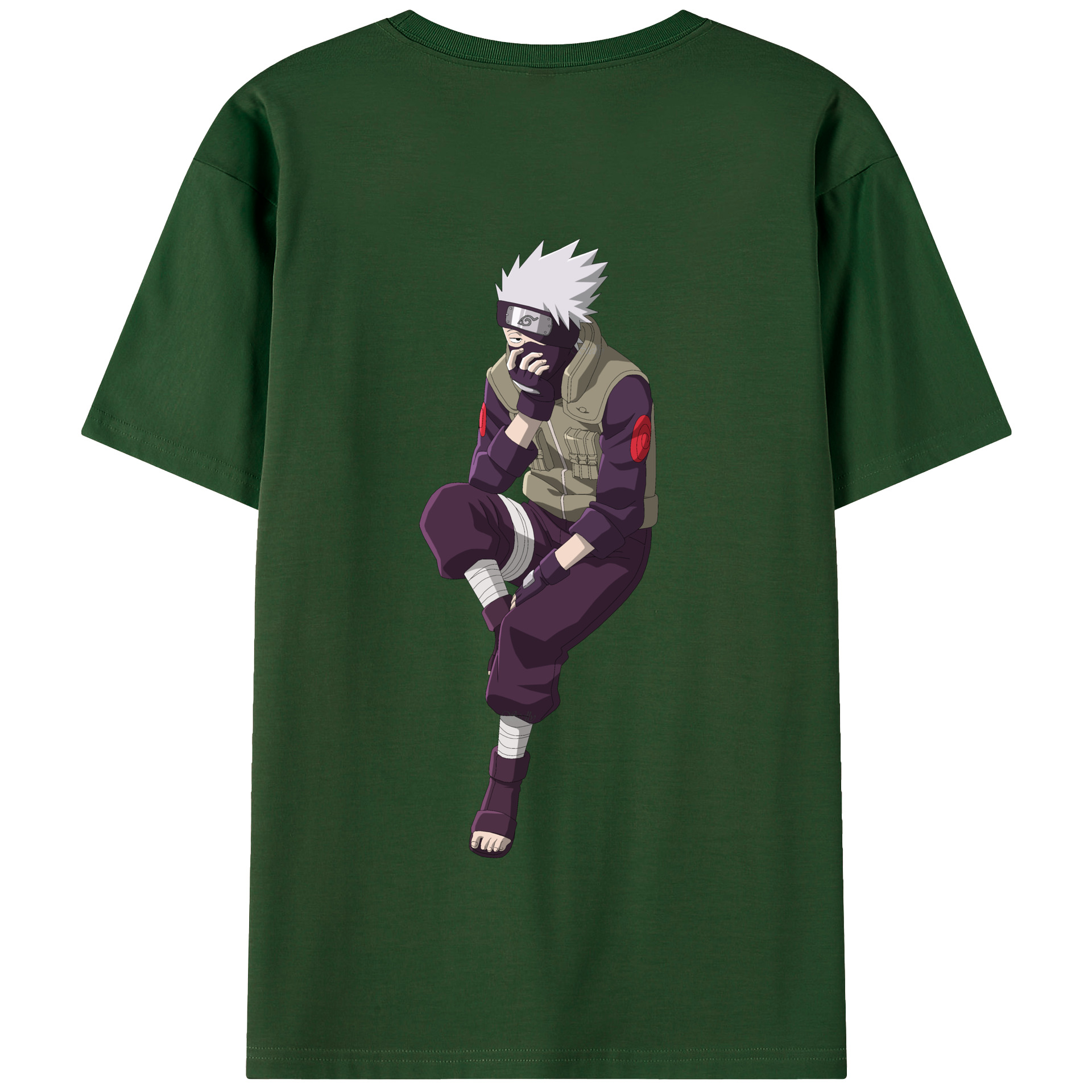 （画像用） NARUTO -ナルト- はたけ カカシ Hatake Kakashi 綿100％半袖Tシャツ（背面プリント）